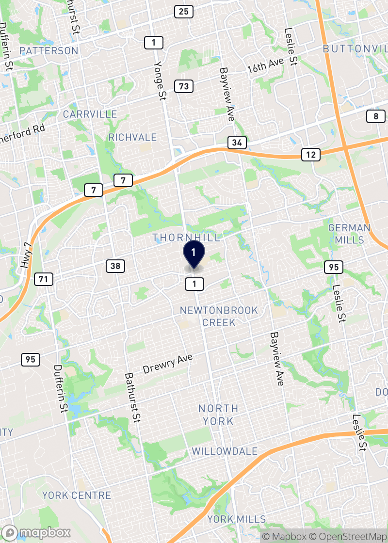 Map of electricians in North York