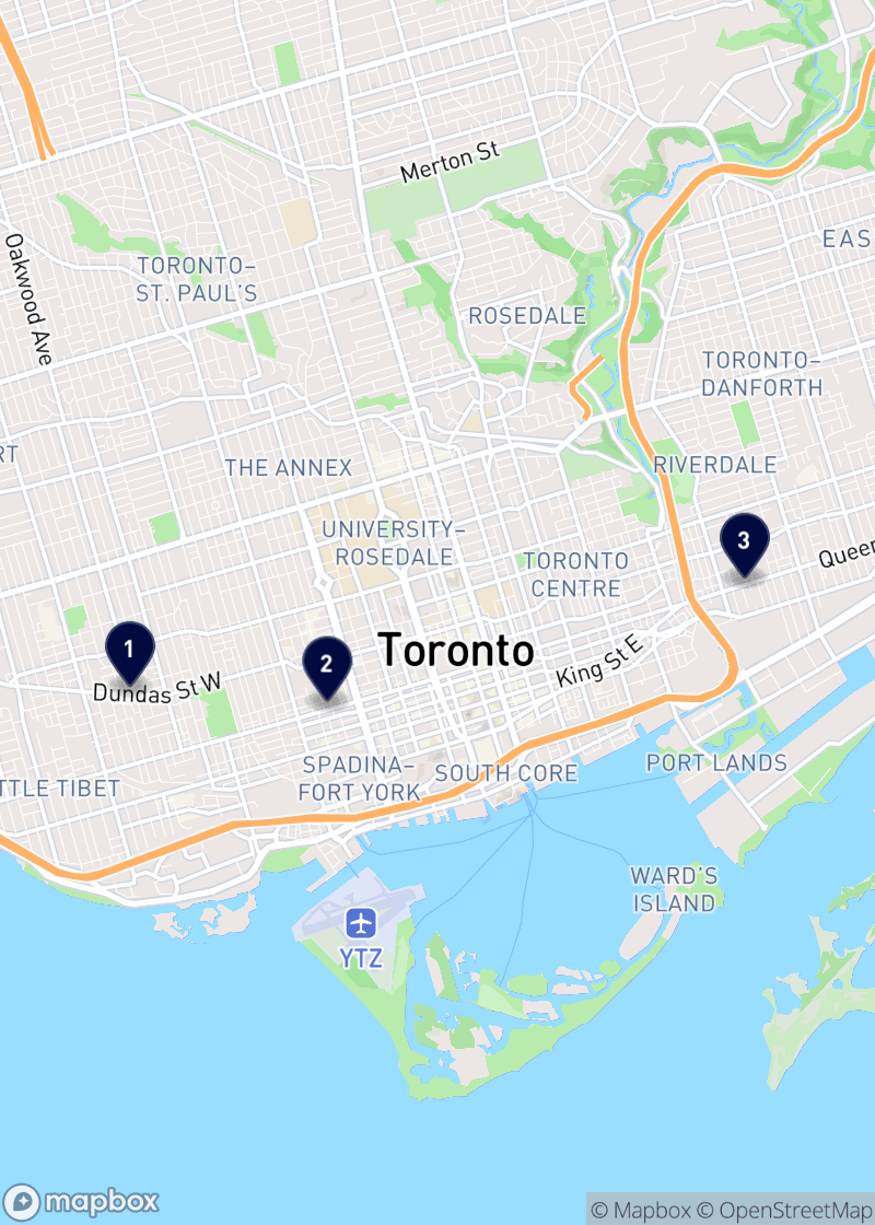 Map of bars & pubs in Toronto