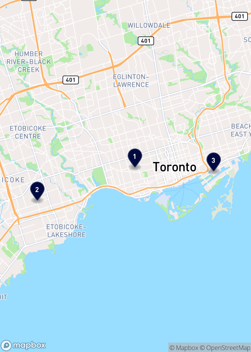 Map of caterers in Toronto