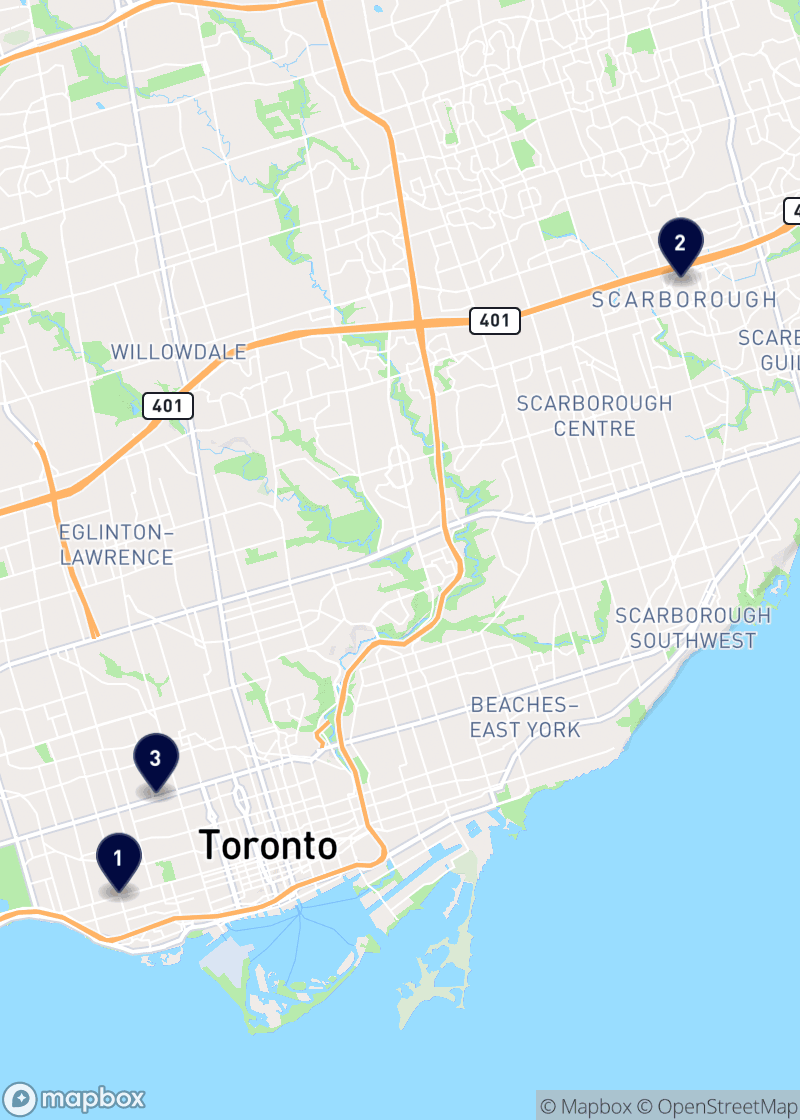Carte des salons de manucure à Toronto