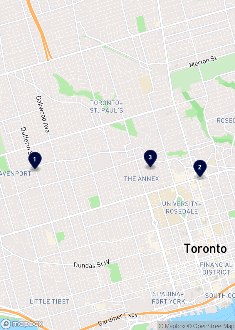 Map of photographers in Toronto
