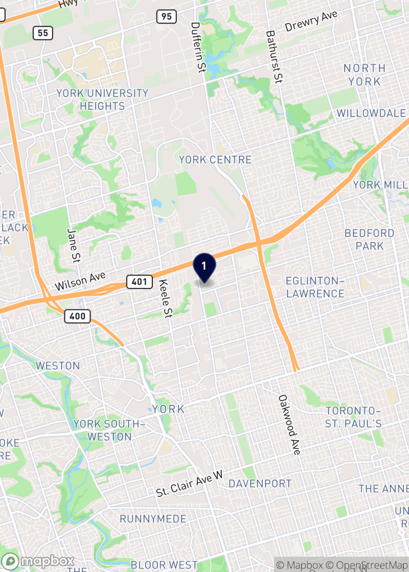Map of hardware stores in York