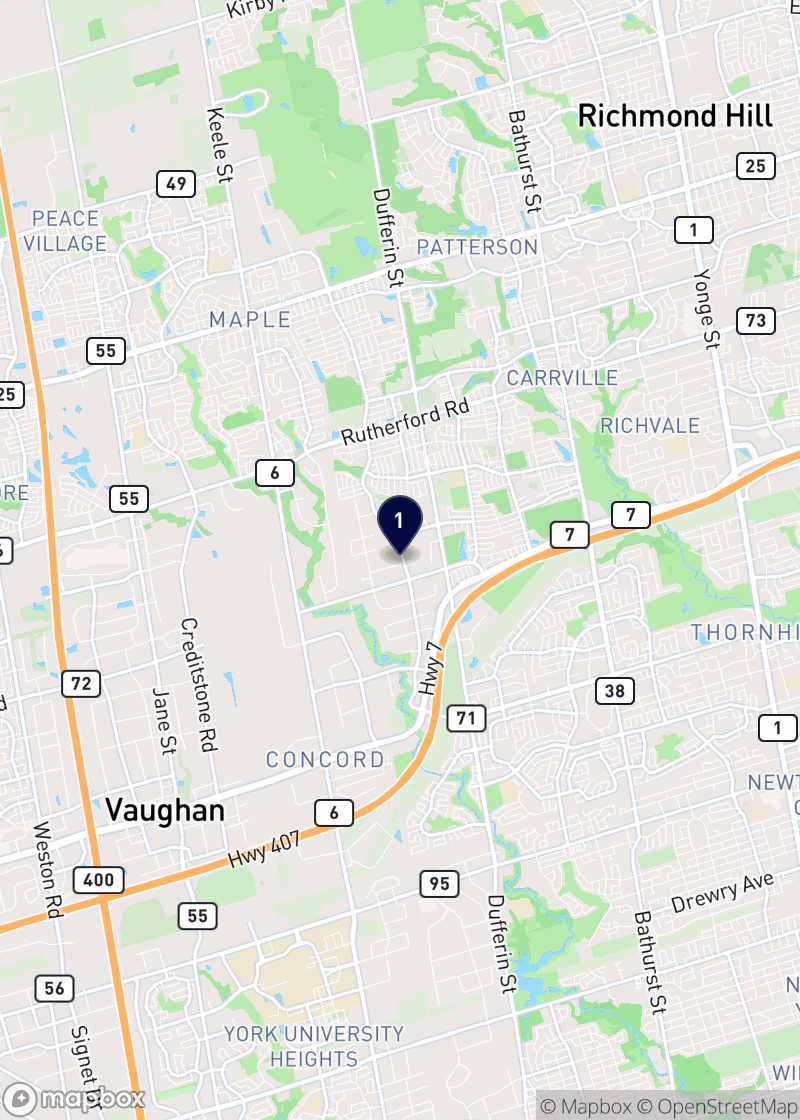 Map of french restaurants in Vaughan