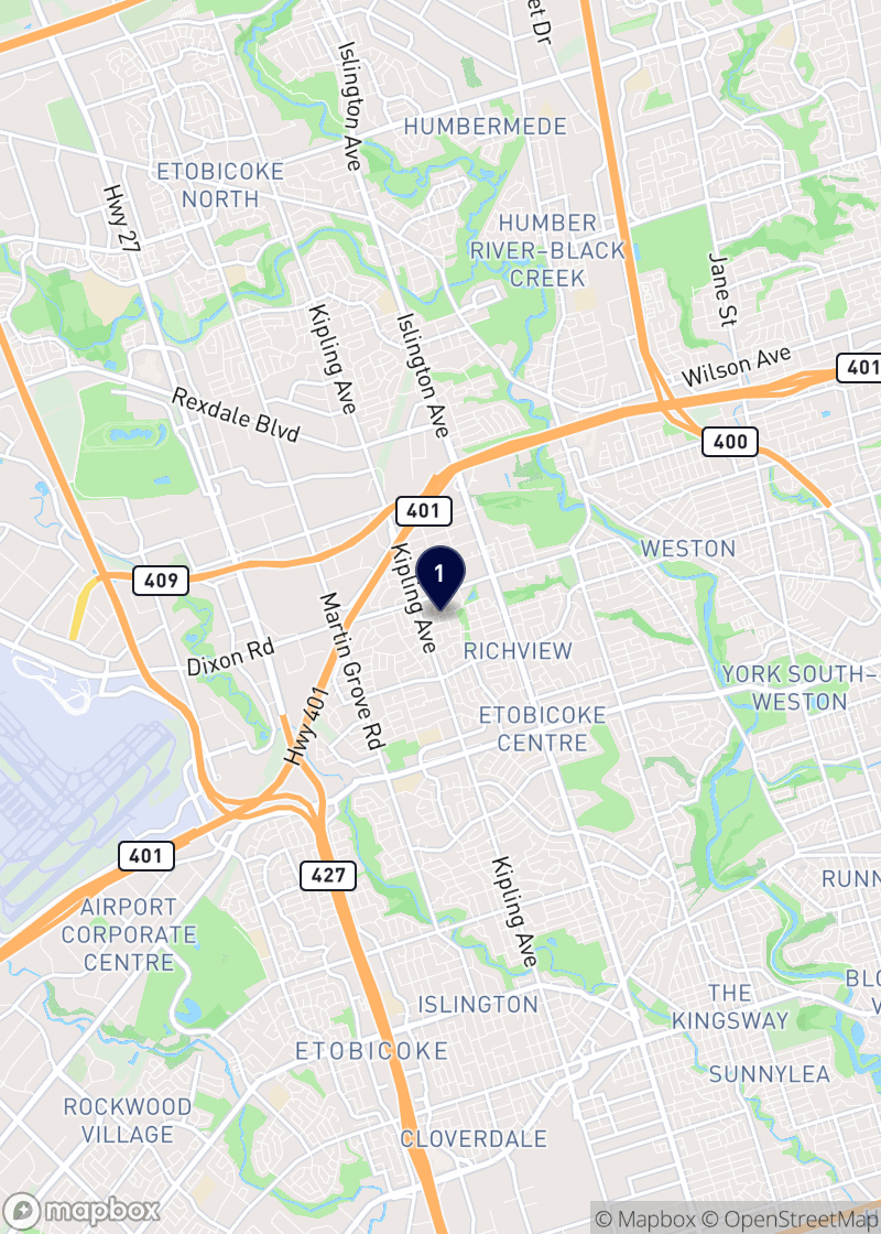 Map of painters in Etobicoke
