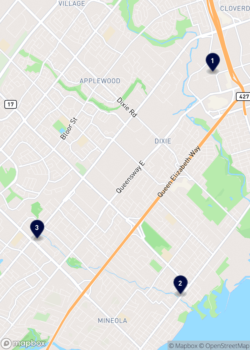 Map of spas in Mississauga