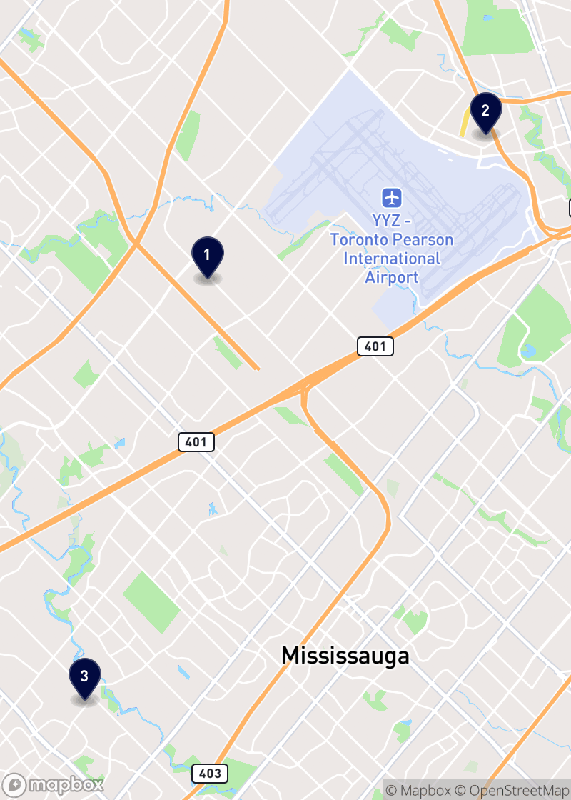Map of hardware stores in Mississauga