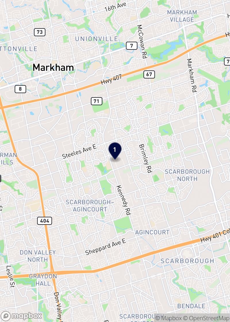 Map of hvac contractors in Toronto