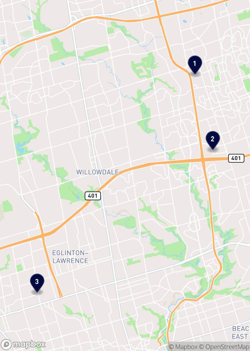Map of general contractors in Toronto