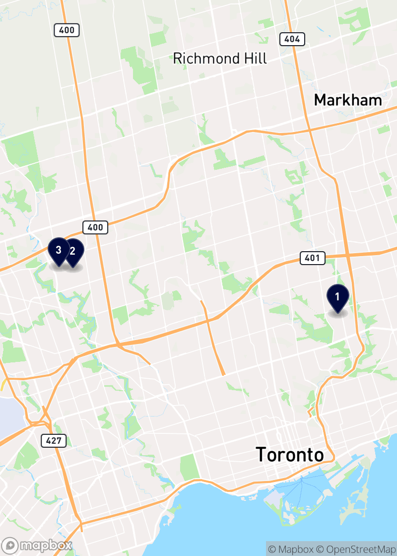 Map of movers in Toronto