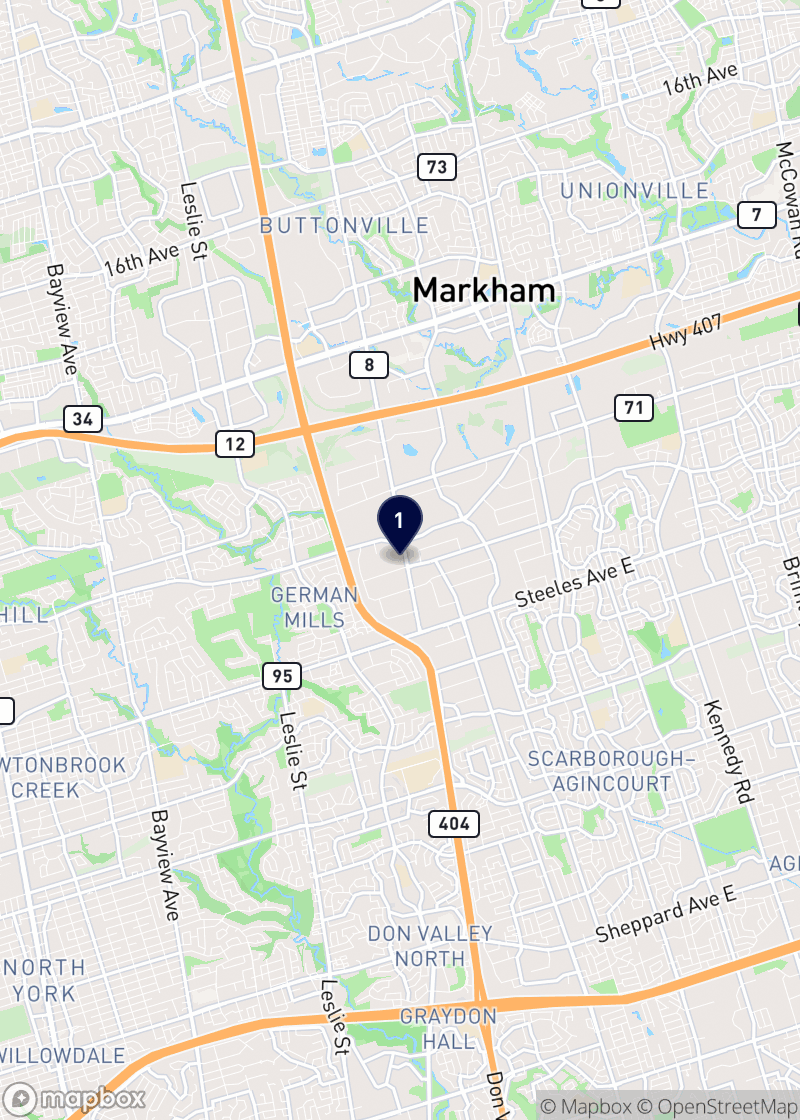 Map of indian restaurants in Markham