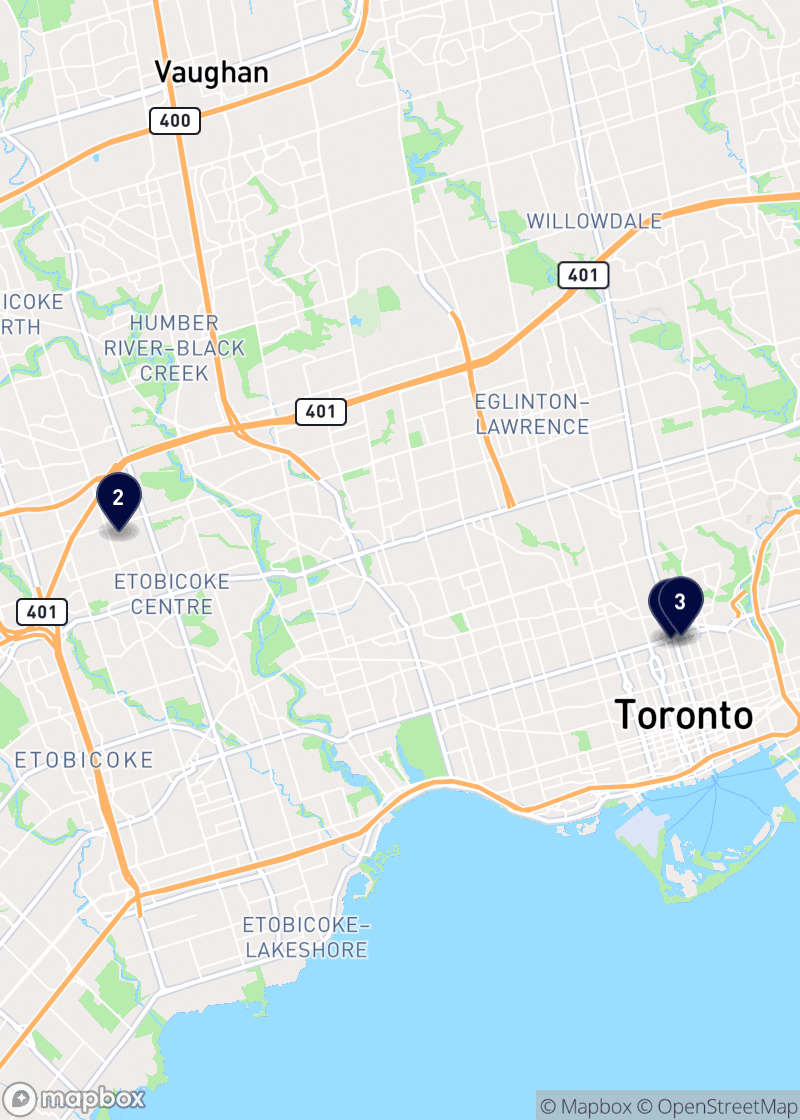 Map of painters in Toronto